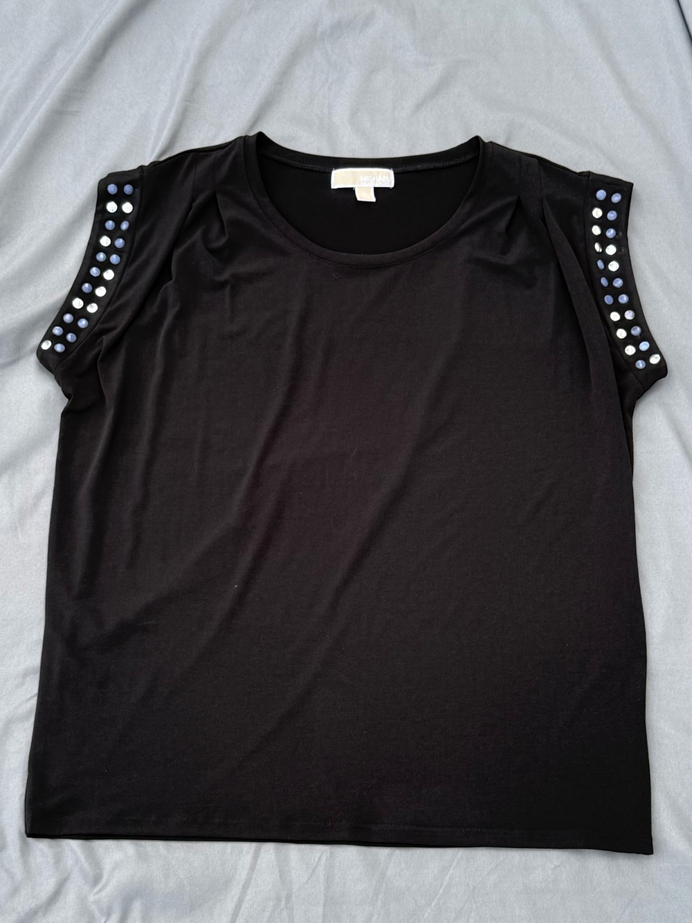 Michael Kors Black Sleeveless Grommet Top XL